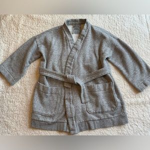 Madewell Womens MWL Betterterry Wrap Sweatshirt Jacket Heather Gray Size XS